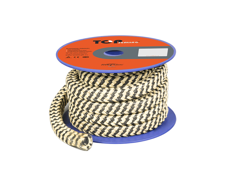 PTFE premium cu infuzie de grafit și fibră de aramidă zebră împletită glandă pentru performanță îmbunătățită de etanșare